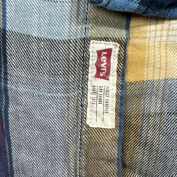 Levi's Classic Datsum Twill Shirt Mens XL Long Sleeve "Total Eclipse" Blue Plaid - Picture 5 of 11